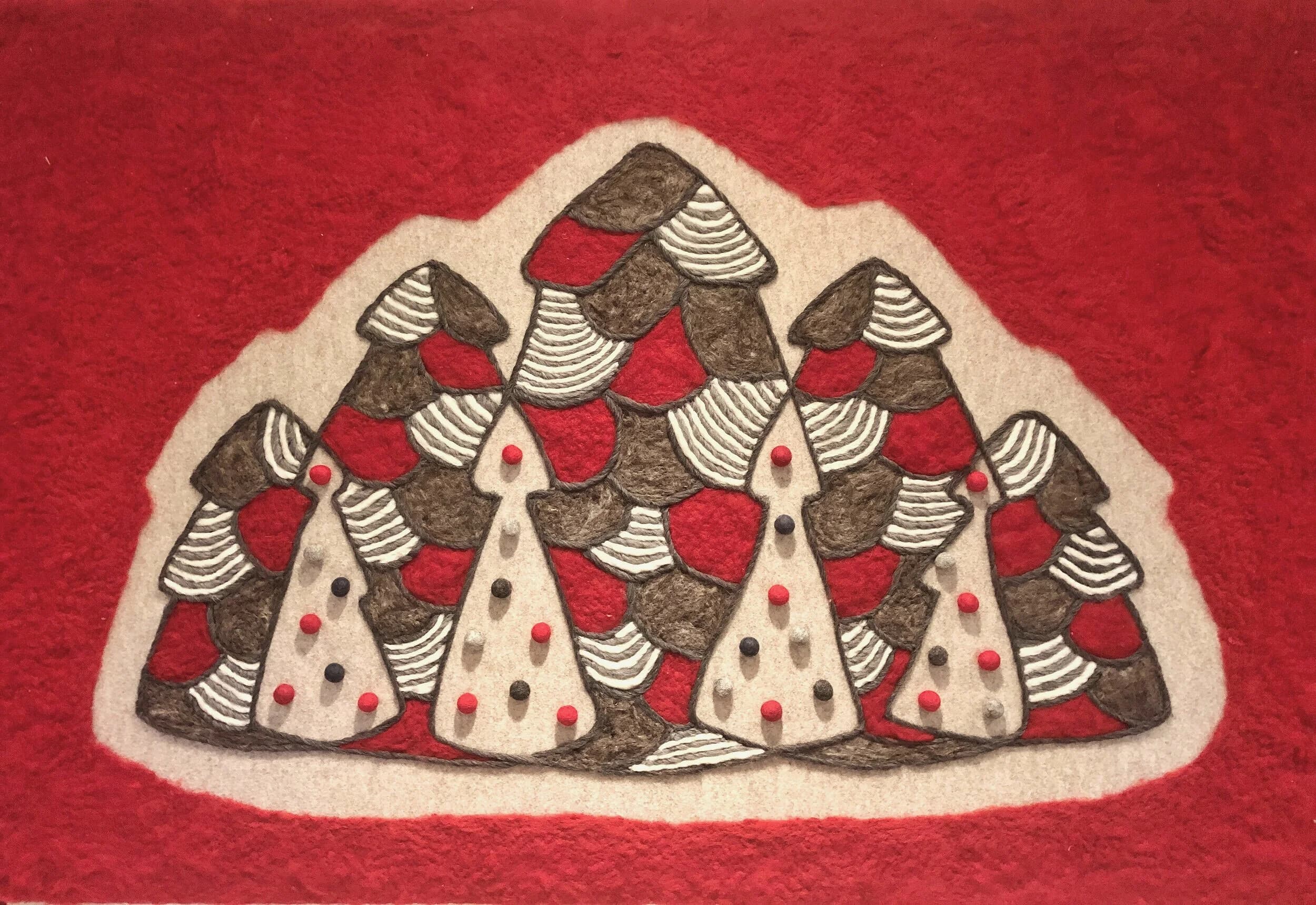 Fir trees on textured background 155cm x 100cm