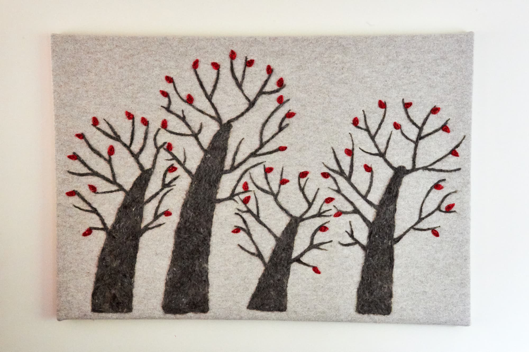 Painting of trees in an interior